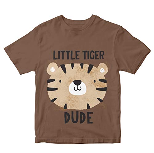 Image of Boys' Regular Fit Little Tiger Dude Spray Paint Style T-Shirt 100% Cotton Boy's T-Shirt