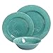 Gibson Home Mauna Melamine Dinnerware Set, Service for 4 (12pcs), Green