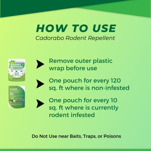 Cadorabo Natural Mouse Repellent Pouches, Mice Repellent For House Rodent Squirrel Repellent Peppermint Oil To Repel Mice And Rats Indoor Attic Basement Garage Rv - 10 Pouches #TOP2