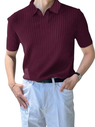 Image of DHRUVI Trendz Men's Cotton Blend Regular Fit Plain Casual Stylish Half Sleeve Polo T-Shirt