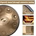 Hand Drum 22 Inches D Minor Kurd, 432Hz 10 Notes Handdrum Instrument, Premium Steel Hand Drum for Adults(22 Inch 432Hz Gold)