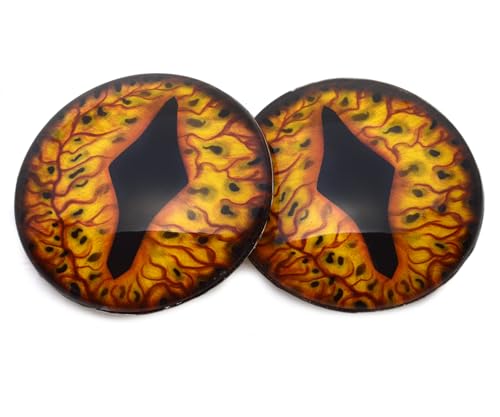 Legendary Smaug Dragon Glass Eyes Handmade Fantasy Cabochons 50mm to 78mm for Jewelry Art Taxidermy Sculptures (78mm)