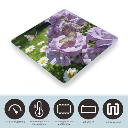 Báscula digital para cuerpo Light Purple Flowers 180kg miniatura 3