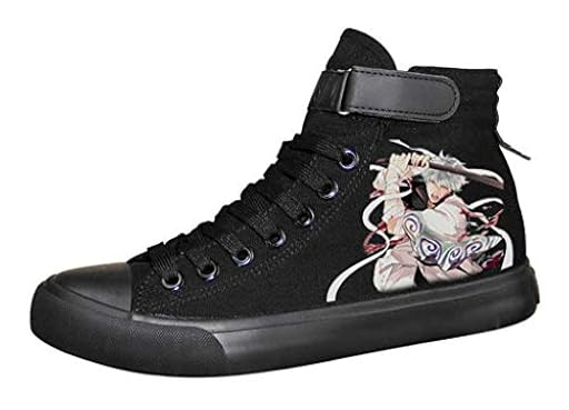 WANHONGYUE Gintama Anime Zapatos de Cordones Sneakers Plimsolls Zapatillas Deportivas para Hombre Mujer 42 EU Negro 14 | Ya disponible en tu tienda friki favorita! En mundofriki.es!