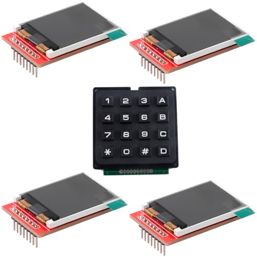Image of 4pcs 1.44 inch SPI TFT LCD Display ST7735S + 1pcs 16 Keys Keypad Board