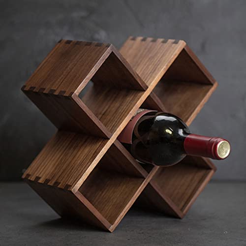 Soporte para botellas de vino de nogal negro de 5 compartimentos miniatura 7