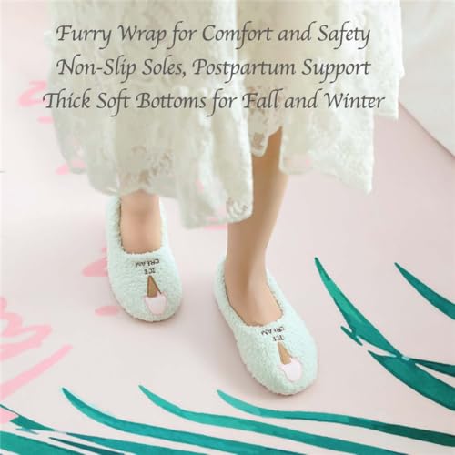 Women's Cozy Fuzzy Cotton Slippers Cat Design Maternity Cute Warm House Shoes Non-Slip Soft Soles for Winter3