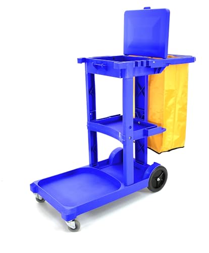 Commercial Housekeeping Janitorial cart with Vinyl Bag AF08170 Blue