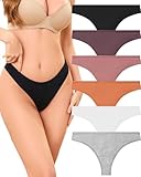 Galaxy Taper 6 Pack Womens Underwear Cotton Breathable Thongs for Women Sexy Stretch Cheeky Soft Panties Thong Basic -L