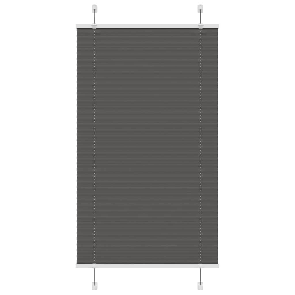 Tenda plissettata nera, 75 x 150 cm, larghezza tessuto 74,4 cm, poliestere, tenda avvolgibile per finestre, protezione solare, per interni, facile da montare