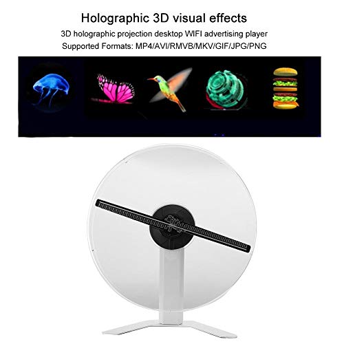 Tonysa WiFi 3D Hologramm Projektor, 3D Holographic Advertising LED Anzeige Fan, Geräuscharmer Energiesparender Visuelle Display Werbungsspieler Unterstützt MP4/AVI/RMVB/MKV/GIF/JPG/PNG – Bild 3