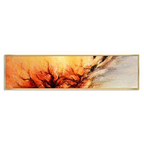 Image of PAINTINGMANTRA Abstract Galaxy in the Star Large Canvas Painting Framed Panel Wall Painting, Framed Luxury Paintings for Home Decoration, Living room, Bedroom and Office Decor (Yellow, 13x47 Inch)