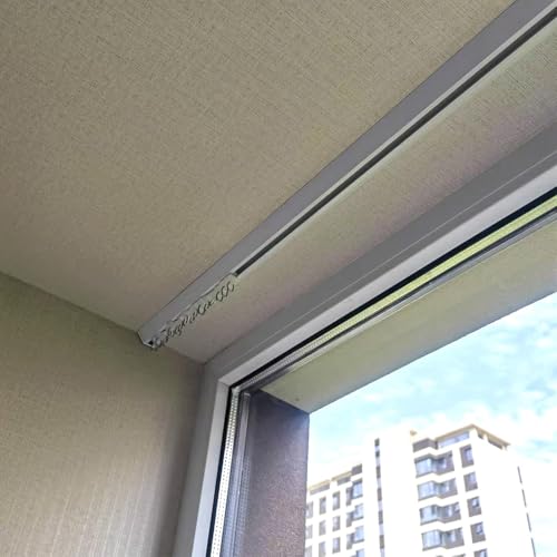 AVLLSO Riel para Cortinas de Techo Barra de Cortina del Divisor del Sitio, 2 3 4 5 6 7 8 10 m, Juego de rieles de Techo corredizo de Aluminio, Fácil de Cortar e Instalar(6.5m/21.3ft)