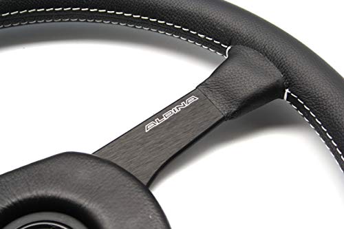 Image of ALPINA Steering Wheel 4 Spokes Black Leather 380mm for BMW