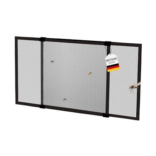 jarolift Mosquitera Extensible Schiebfix para Ventanas y Puertas con Railes de Persiana Enrollable, 75 x 50 cm (Ampliable hasta 142 cm), Marrón