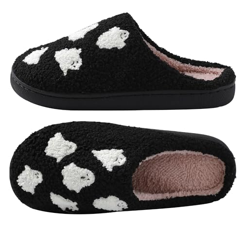 Halloween Slippers for Women and Men Holiday Indoor Bedroom Warm Slippers Winter Soft Home Non-Slip Soft Plush Slip-on House Shoes4