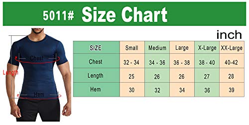 Camiseta masculina de corrida Cadmus para treino de compressão, 5011# Navy Blue & Blue & Red,pack of