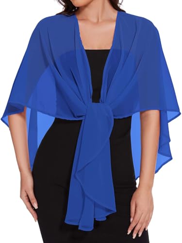 Image of Shawls and Wraps for Evening Dresses Womens Chiffon Scarf Sheer Cover Up