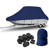 Trailerable T-Top Boat Cover Ture 1200D Solution Dyed Hard Top/T Top Boat Cover With 21 Windproof Straps, Motor Cover Fit 23'-25' Long Beam Width Up - View #9