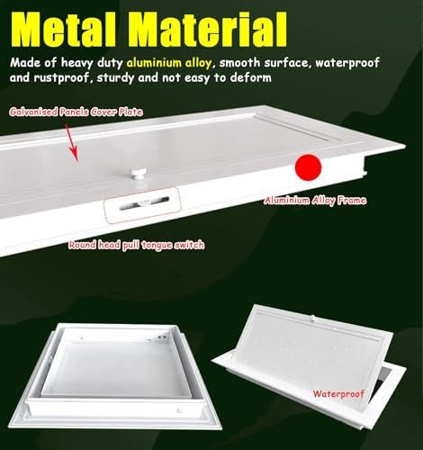 Shower Valve Access Panel - Plumbing Wall Hatch for Easy Access, Decorative Service Door with Knob Switch (45x81cm/17.7x32in) - Ideal for Crawl Spaces and Renovations
