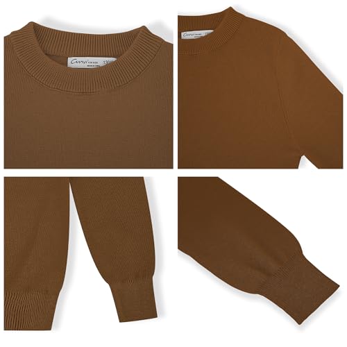 Image of CUNYI Boys Girls Crewneck Sweater Long Sleeve School Uniform Pullover Thermal Wool Solid Knit Top