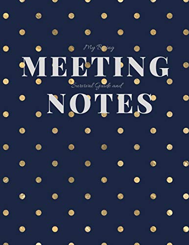 My Boring Meeting Survival Guide and Notes: 8.5x11 Meeting Notebook and Puzzle Book