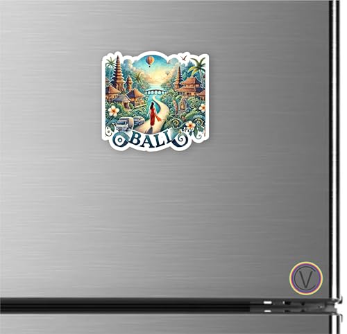 Image of Bali Acrylic Fridge Magnet - UV Textured Printed, Stylish Multicolor Magnet for Fridge, Wardrobe & Metal Surfaces, Pack of 1 (Bali)