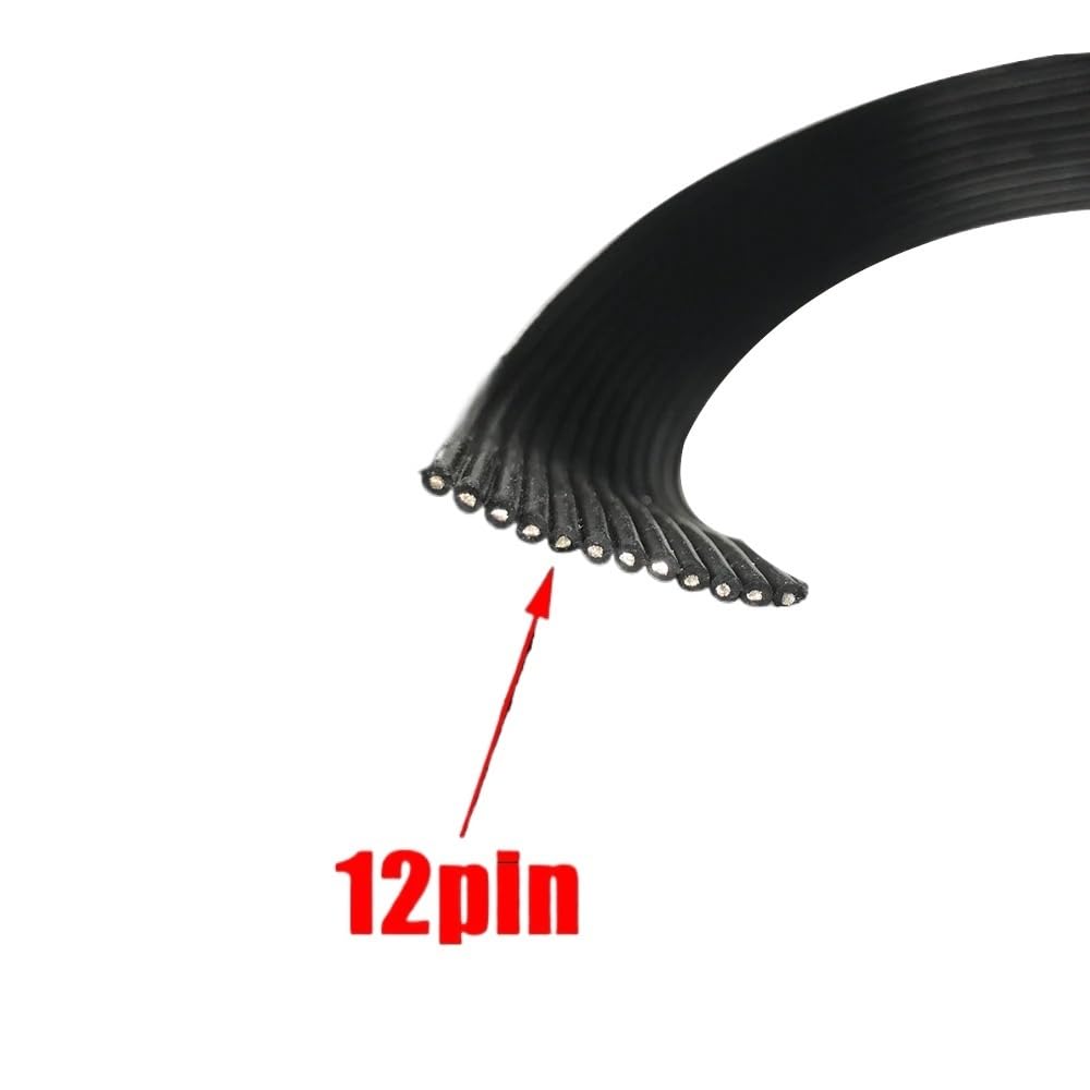 10-pinowy 12-pinowy 14-pinowy silikonowy kabel taśmowy do drukarki 3D, drut 20AWG, 22AWG, miękki, równoległy, czarny, miedziany, szeroka linia, 22AWG, 14 pinów