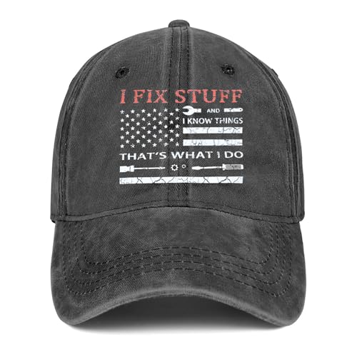 Image of I Fix Stuff and I Know Things Hat Baseball Cap for Men Who Have Everything Birthday Gifts for Men Dad Fathers Day