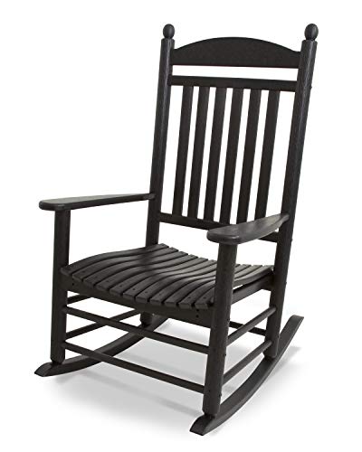 POLYWOOD J147BL Jefferson Rocking Chair Rocker, Black