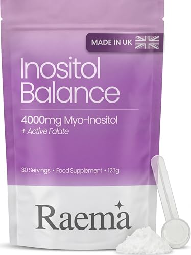 Raema Myo-Inositol Powder 4000mg with 200ug Folate | PCOS Hormone & Fertility Support Supplement for Women | 30 Servings | Unflavoured | Zero Additives | Vegan and Gluten Free | Made in the UK