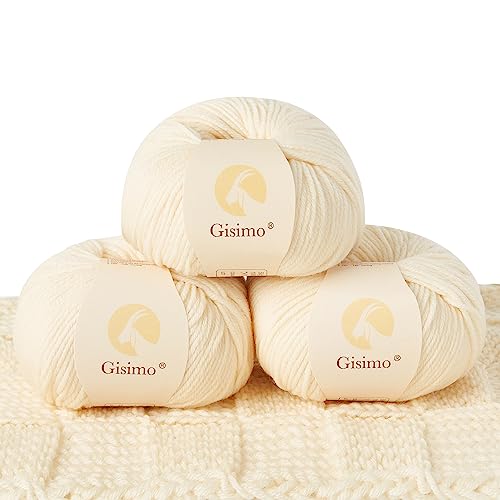 GISIMO 100% Merino Wool Yarn, 6-Ply Luxurious and...