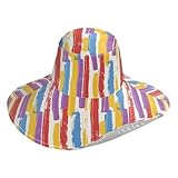 Yellow Red Purple Blue Watercolor Stripes Foldable Floppy Hats for Women for Summer Decorative Sun Visor for Womens Summer Beach Must Gorro de Playa para Mujer