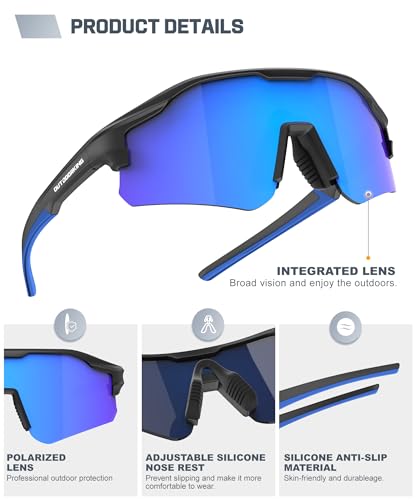 Image of Sport Polarized Sunglasses for Men and Women, Stylish and Lightweight Cycling Sunglasses with UV400 Protection