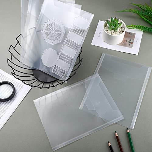 Image of Marspark 21 Pieces Clear Stamp and Die Storage Bag Pockets Resealable Plastic Seal Storage Envelopes Case Dies Stamp Pocket for Christmas DIY Paper Card Craft(7 x 9.4 Inch)