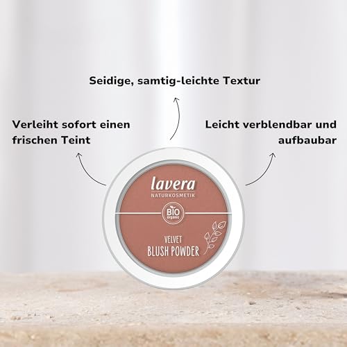 lavera Velvet Blush Powder -Nude Terracotta 03 - frischer Teint - langanhaltend - samtig & leichte Textur - vegan - Naturkosmetik - 5g