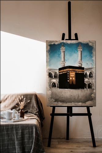 Image of MKB555 - Gallery Wraped Canvas Painting - Kaaba (Makkah e Madinah) - For Your Beautiful Space - Gallery Wraped Framed Canvas Painting Size 36X24 Inches