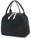 Bluboon Lunch Bag for Women Men Cute Corduroy Lunch Tote Bags Reusable Insulated Lunch Box Large Capacity Reusable Insulated Cooler for Work Picnic or Travel