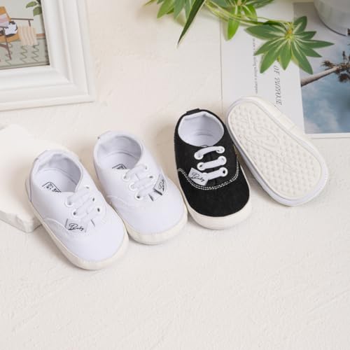 Image of Infant Baby Boys Girls Canvas Sneaker Toddler Slip On Anti Skid Newborn First Walkers Candy Shoes for 0-18 Months