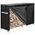VIVOHOME 5ft Heavy Duty Indoor Outdoor Firewood Storage Log Rack with Cover Combo Set Black and 5ft Outdoor Firewood Storage Cover with Zipper and Hook Loop Tape (Log Rack not Included)
