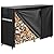 VIVOHOME 5ft Heavy Duty Indoor Outdoor Firewood Storage Log Rack with Cover Combo Set Black and 5ft Outdoor Firewood Storage Cover with Zipper and Hook Loop Tape (Log Rack not Included)