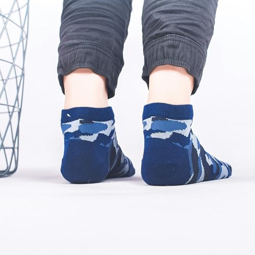 5 Pairs - Spring And Summer Personalized Camouflage Socks, Retro Men's Japanese Minimalist Boat Socks4