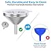 KALAVE Premium Stainless Steel Funnel, 5 Inch Food Grade Kitchen Funnels with 200 Mesh Food Filter Strainer for Filling Bottles, Oils, Juice, Wine, Coffee, Milk