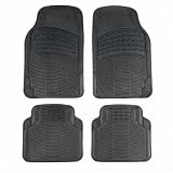 Set 4 Tappetini Auto Universali in Gomma Antiscivolo Impermeabili e Lavabili - Tappeti Auto Universali con Linee Guida da Rifilare, Set Anteriore e Posteriore per Auto, SUV e City Car