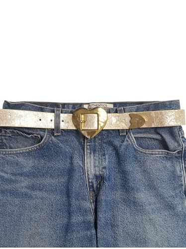 Vintage Love Heart Buckle Belt in Cow Hair Leather2