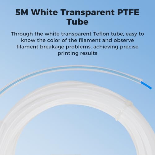 Image of Sovol PTFE Tube 2.5mm ID 4mm OD, Length 5M /16.4ft, with 2 Couplers & Tubing Cutter for Bambu lab X1 / X1C / P1P / P1S / A1 / A1 Mini, Prusa MMU3, Creality K1 Max /Ender 3 V3 & Direct Drive 3D Printer, White