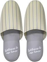 FASPROJECT Toilet Slippers, Striped Pattern, Unisex, Sanitary Toiletry Slippers, Antibacterial, Vinyl Slippers, Toilet, Simple (One Size Fits All: Approx. ~ 11.0 inches (28.0 cm), Navy/Gray)