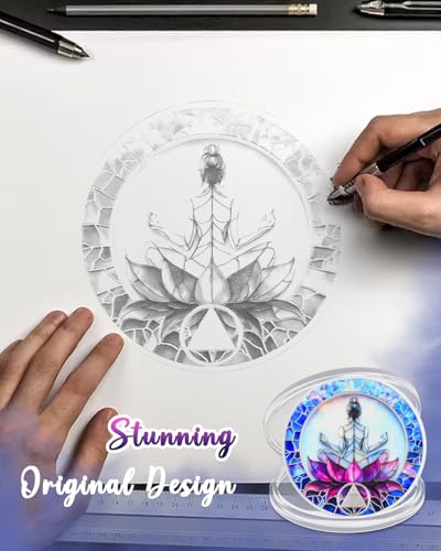 Image of CHURYUML Lotus Meditation 10 Year Sobriety Coin - Empowering Sobriety Gifts for Women, Ten Year AA Coins Recovery Medallions Sober Chip Women in Recovery Affirmation Token Alcoholics Anonymous Gifts