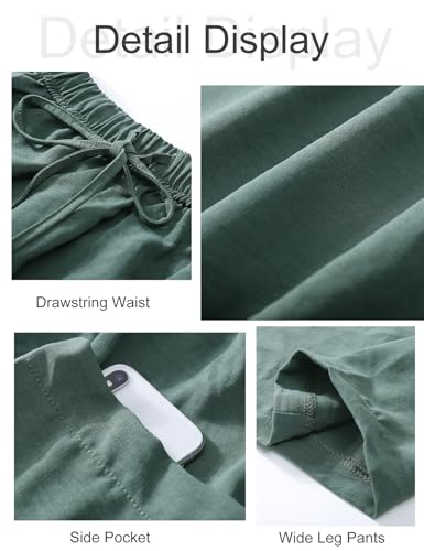 Best Palazzo Pants for Women Over 50: Comfort Meets Confidence (2025 Complete Guide) 13 Flygo Women's Wide Leg Pants Summer Casual Loose Fit Beach Palazzo Harem Pants with Pockets(Green-XL)