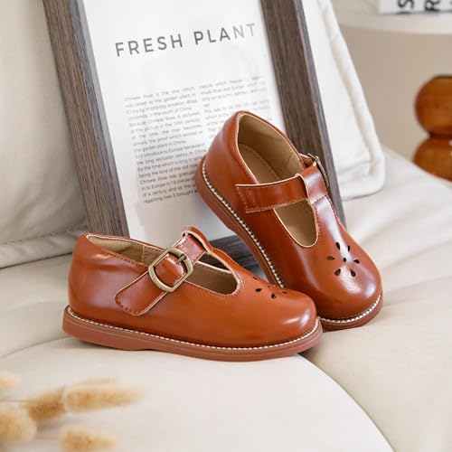 Image of Flaryzone Toddler Little Girl Mary Jane School Uniform Oxfords Flat Dress Shoes